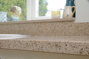 Silestone Worksurface in Bamboo also the splash back is in the same material