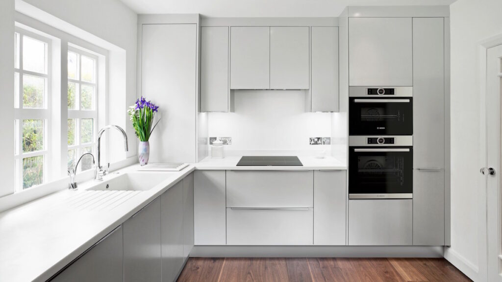 illusion of space from a white kitchen 